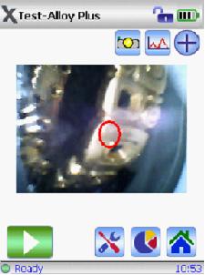 Screenshot of DELTA with 3 mm collimation on gold precious metal